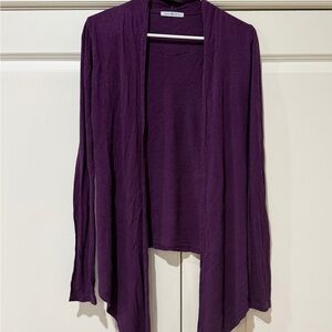 Agave Nectar purple open front draped cardigan
